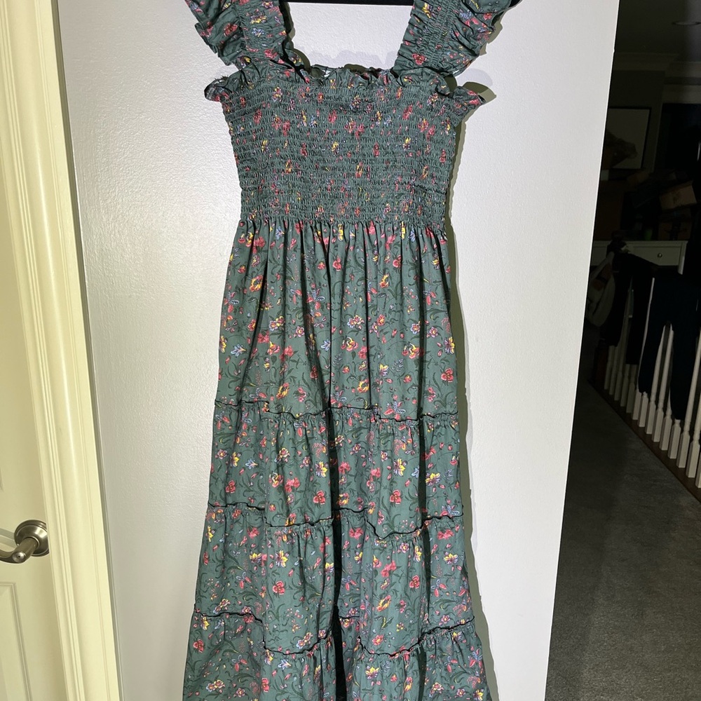 Hill House Green Floral Midi Dress - Picture 5 of 8